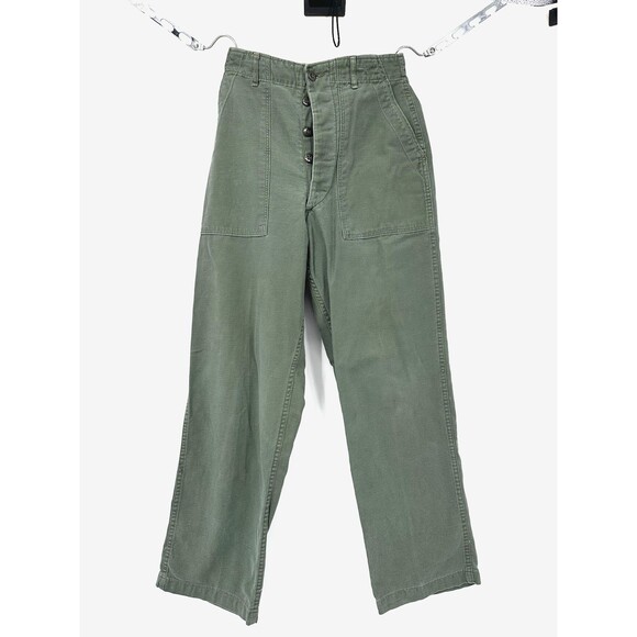 Vintage US Army OG-107 Pants Men 28 x30 Sateen Military Vietnam Trousers